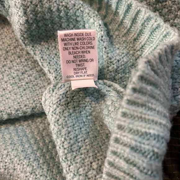 Croft & Barrow Light Blue/Green Crew Neck Sweater -Size Large - Picture 5 of 5